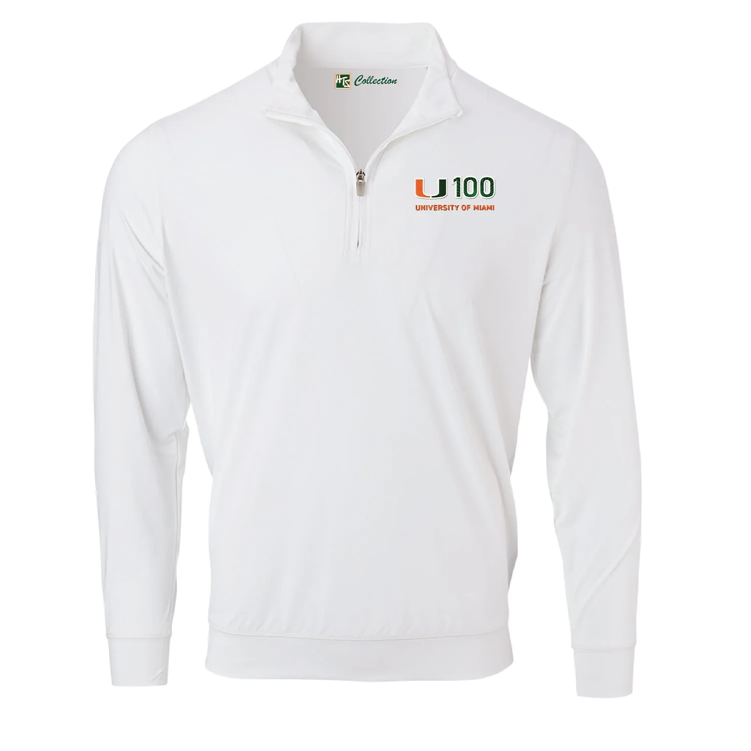 Full Turn Miami Hurricanes White U100 1/4 Zip Jacket