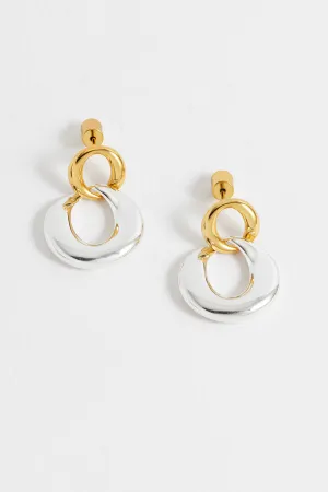 Gold And Silver Link Hoops