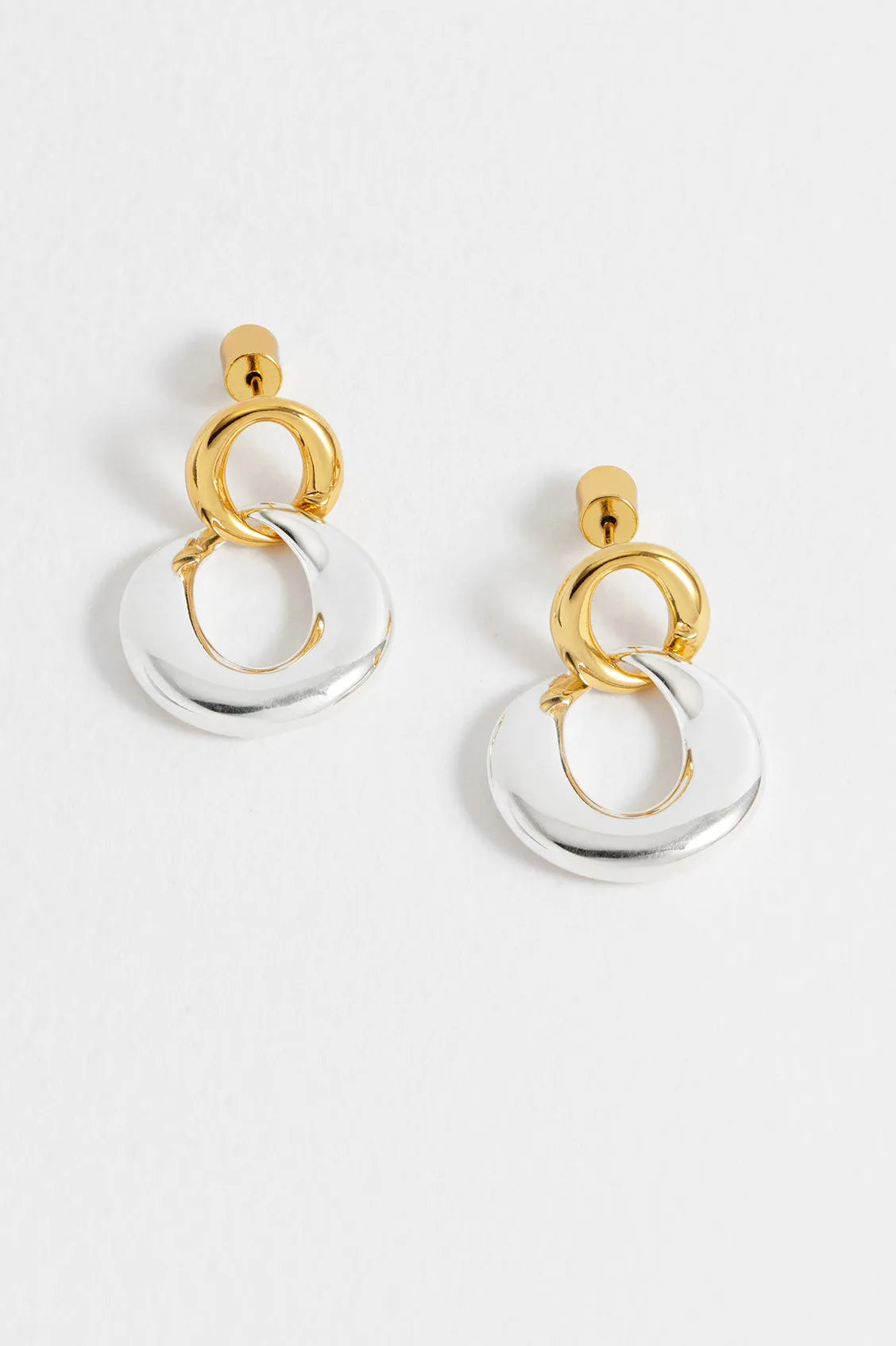 Gold And Silver Link Hoops