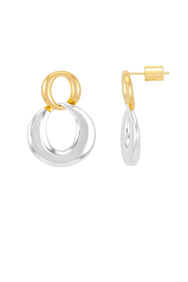Gold And Silver Link Hoops