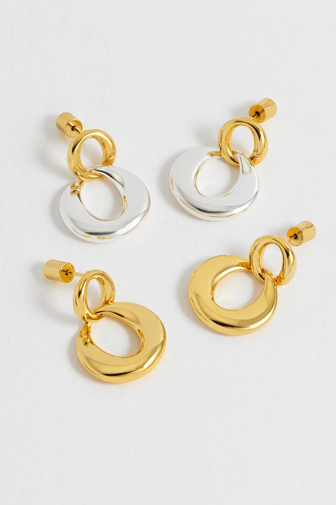Gold And Silver Link Hoops