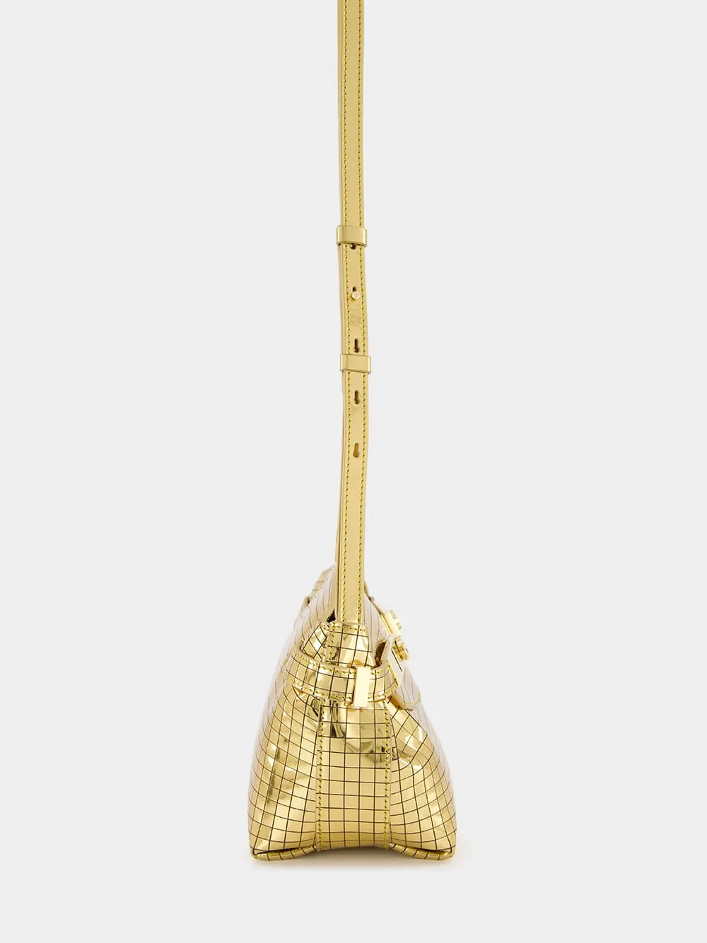 Gold Mirror Small Hug Soft Crossbody Bag