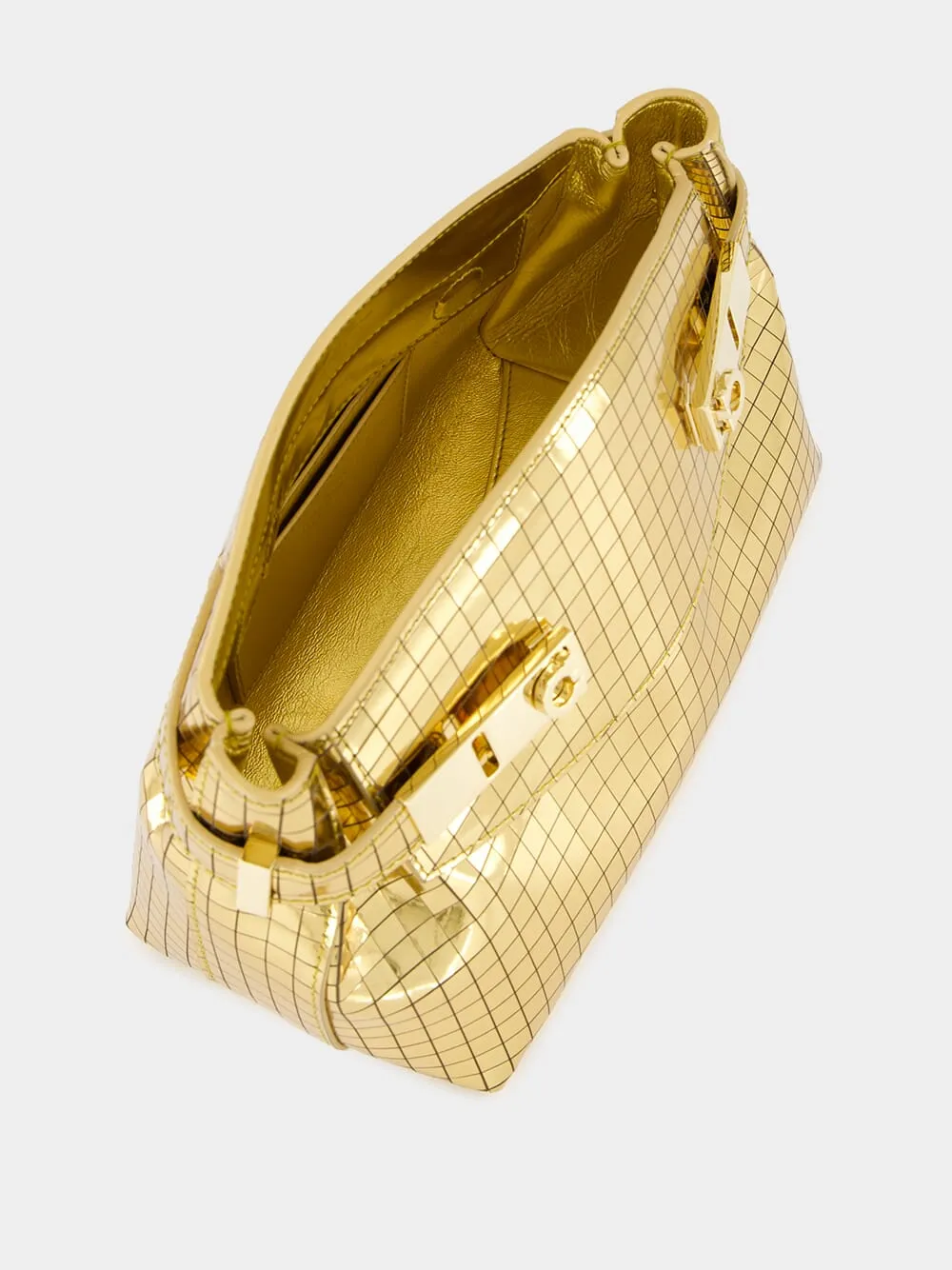Gold Mirror Small Hug Soft Crossbody Bag