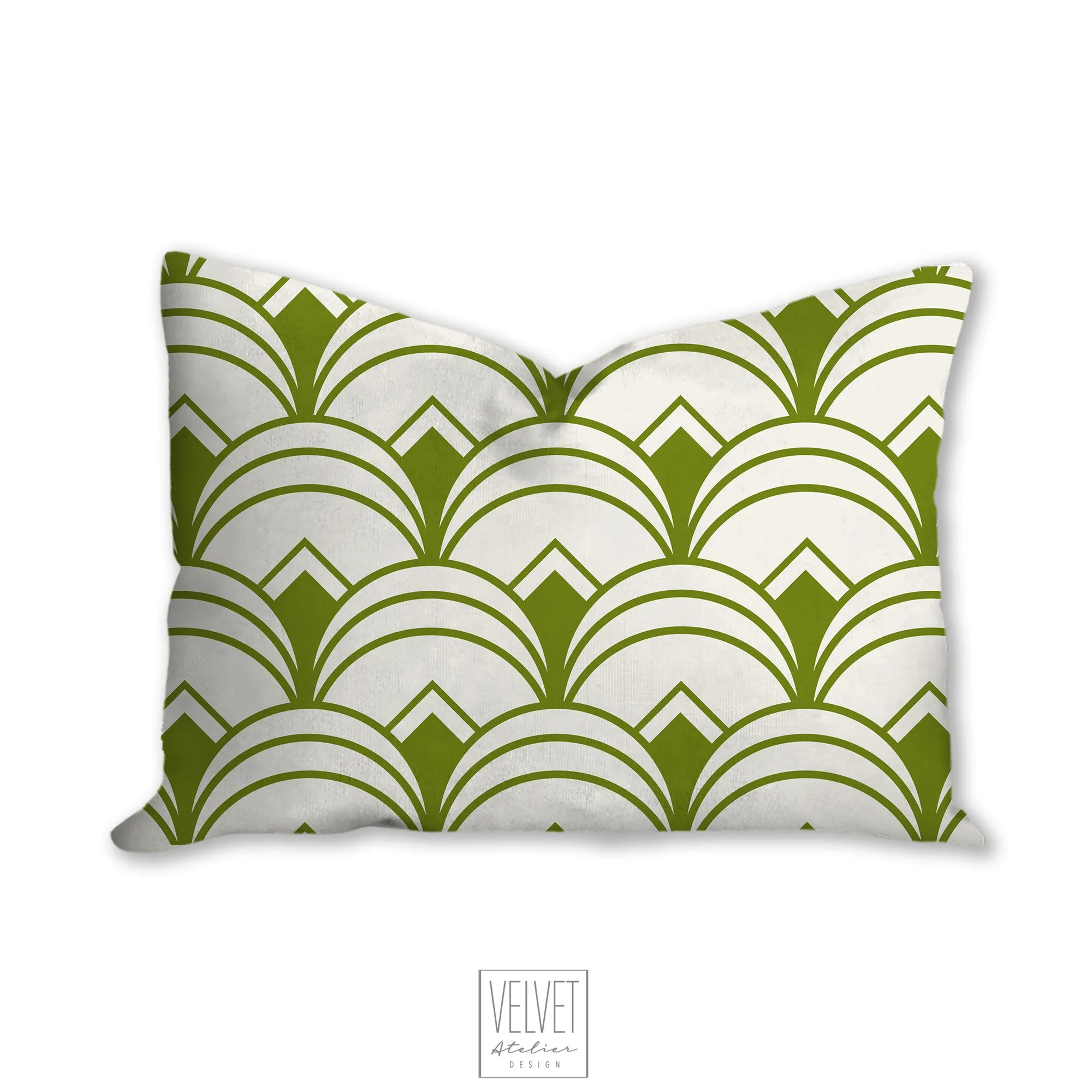Green pillow, throw pillow with Art deco geometric, retro linear pattern, modern pillow, Interior decor, pillow cover, home accent pillow