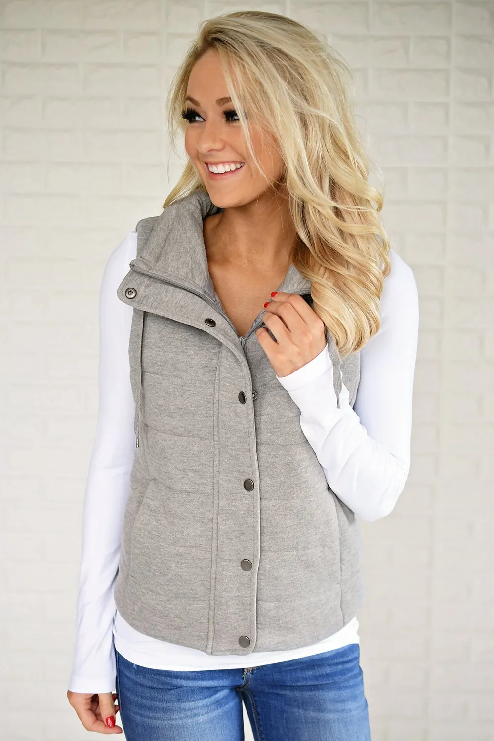 Grey Puffer Vest