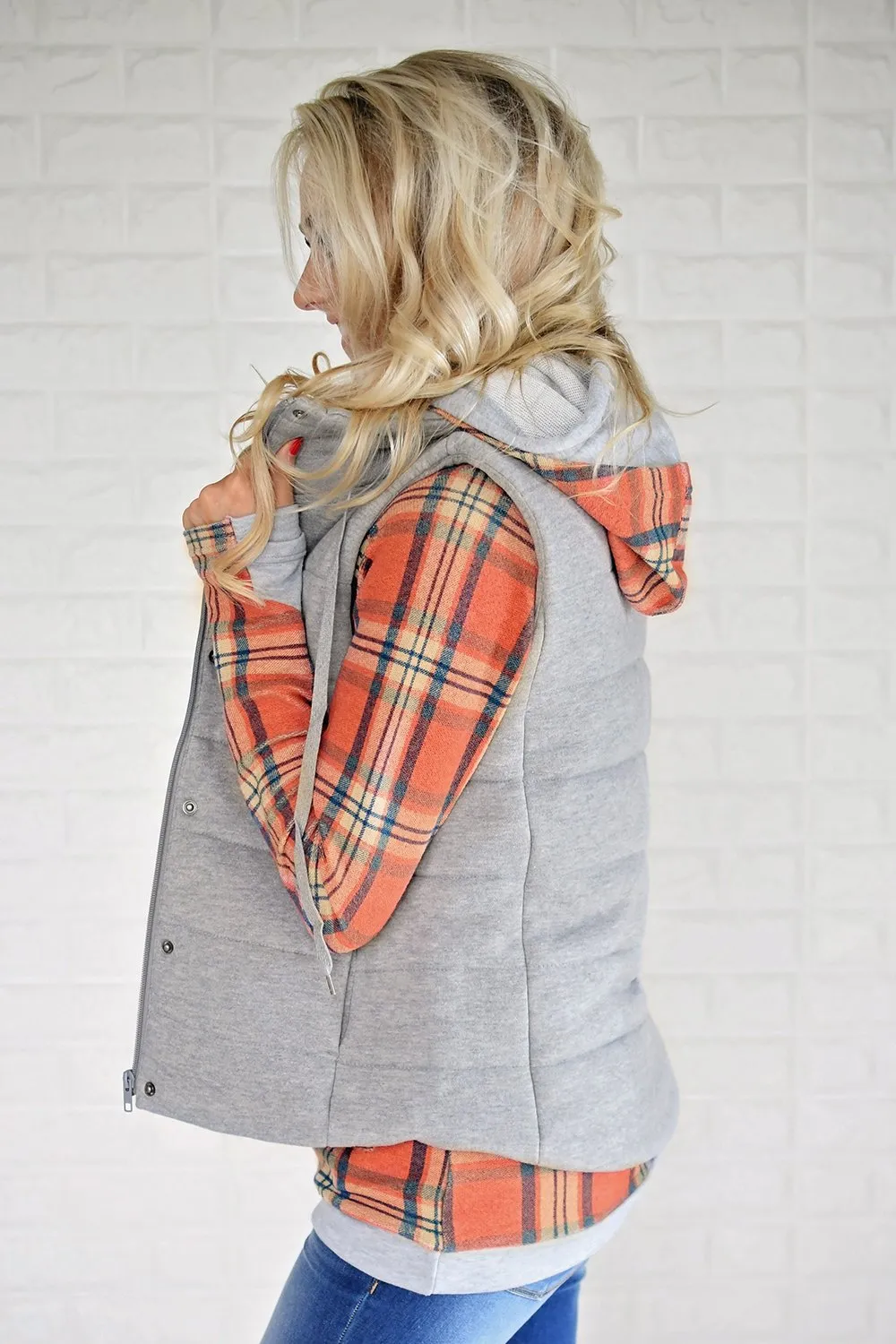 Grey Puffer Vest