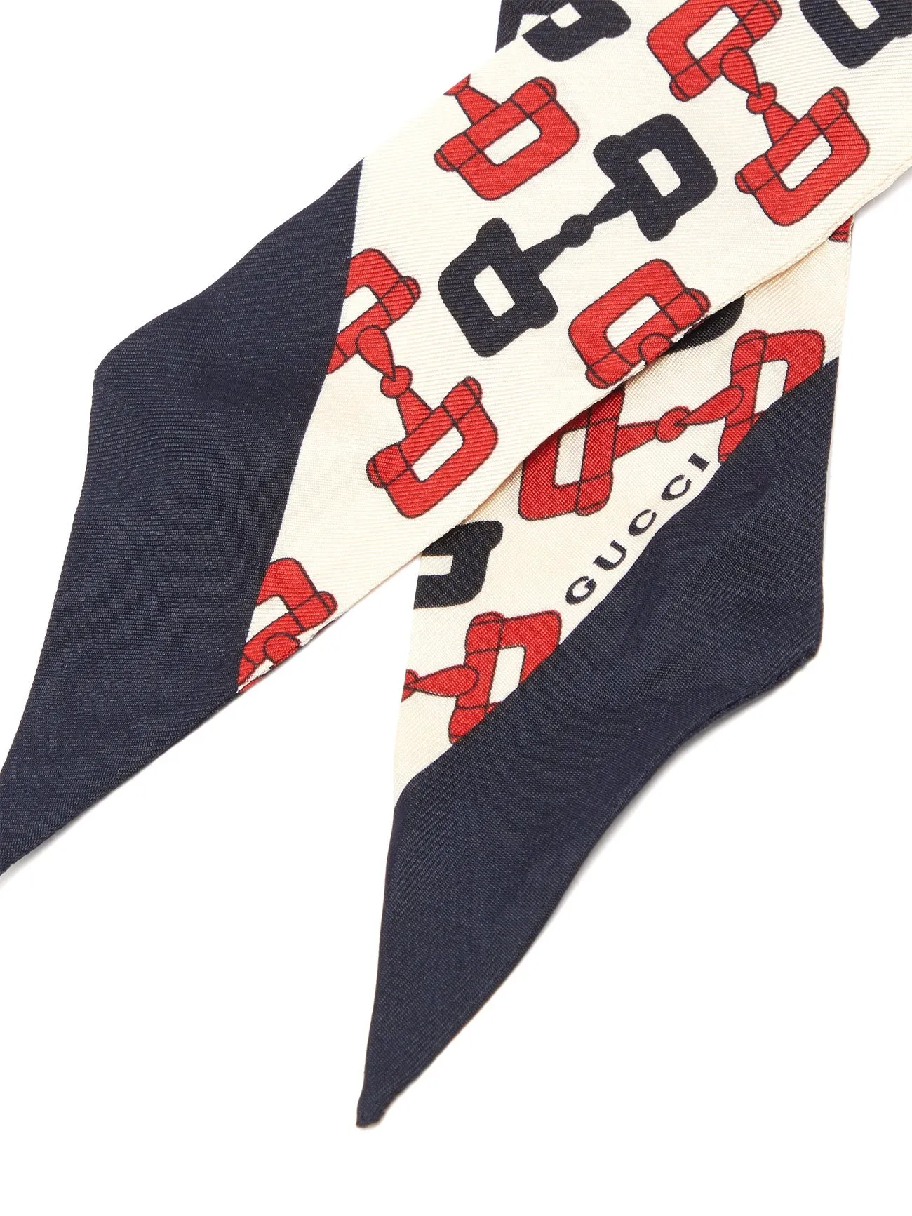Gucci Horse-bit Silk Scarf in Ivory