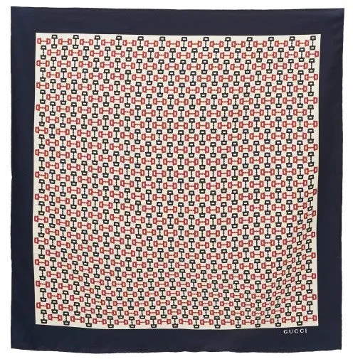 Gucci Horse-bit Silk Scarf in Ivory