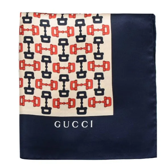 Gucci Horse-bit Silk Scarf in Ivory