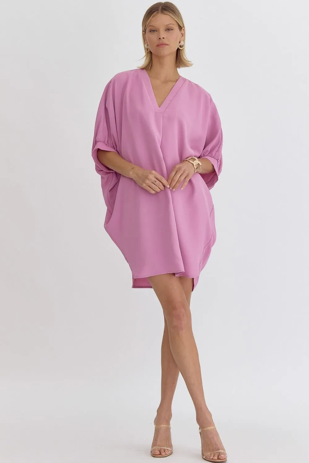 Half Sleeve Mini Dress {Pink}