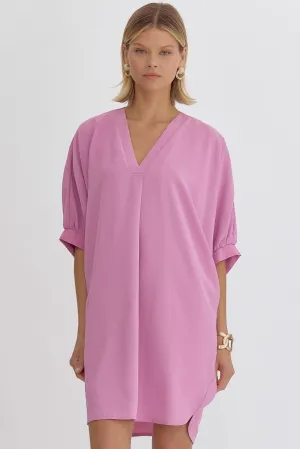 Half Sleeve Mini Dress {Pink}