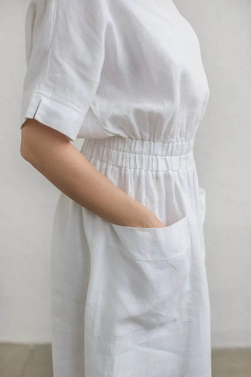 Half-Sleeves Kimono Linen Dress