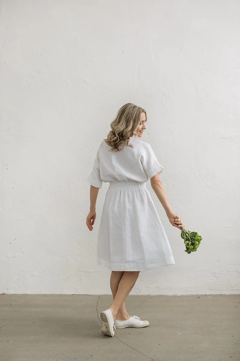 Half-Sleeves Kimono Linen Dress