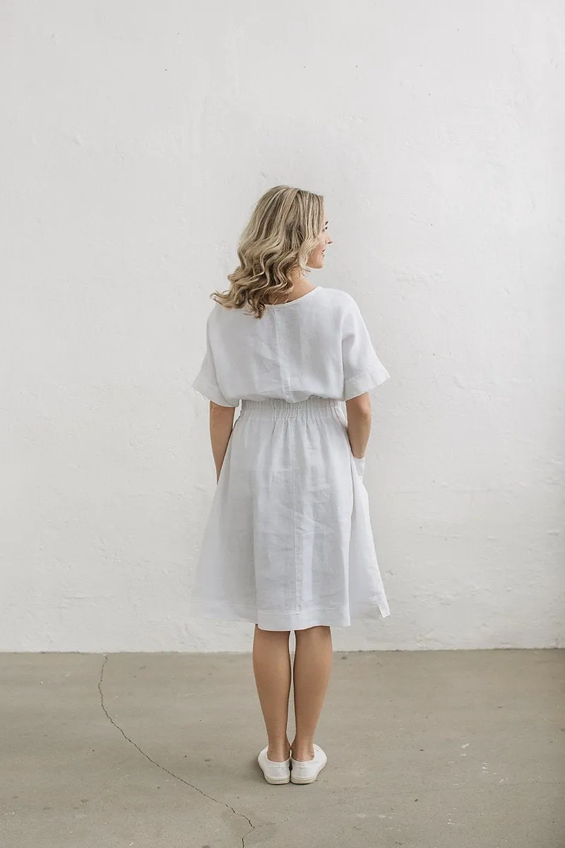 Half-Sleeves Kimono Linen Dress