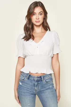 Hamel Short Sleeve Smocked Top