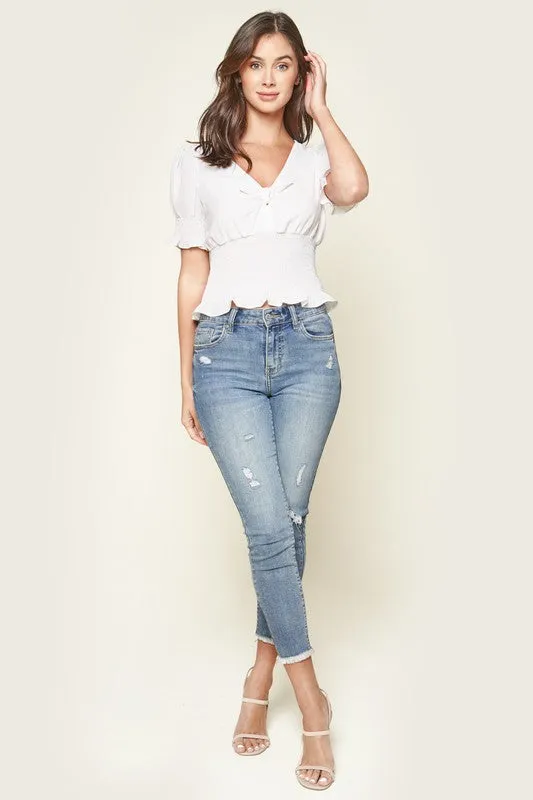 Hamel Short Sleeve Smocked Top