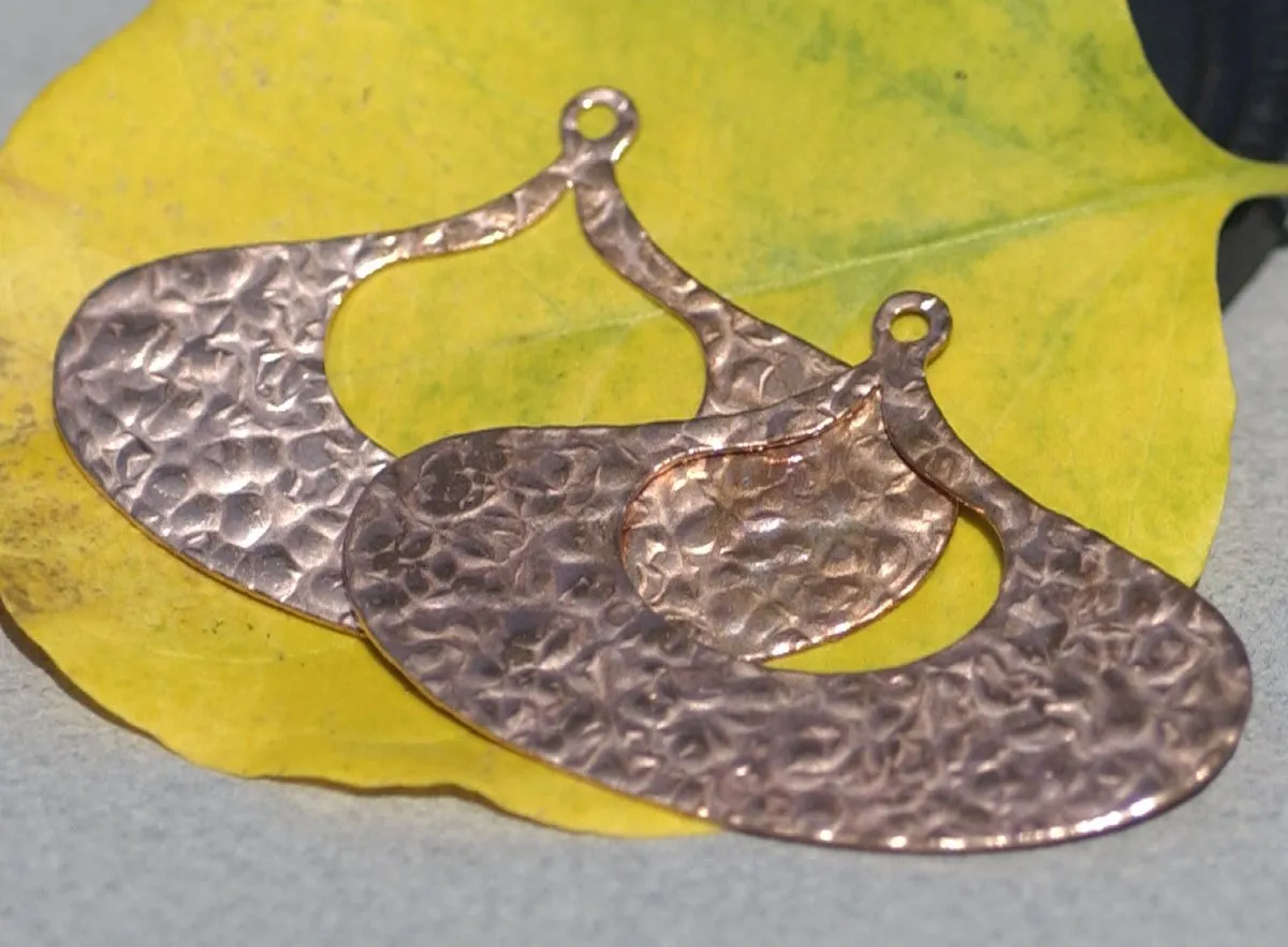 Hammered Hoops Arabic 24g with Hole Shape Charms Cutout Blank for Enameling Jewelry Making Blanks Variety of Metals