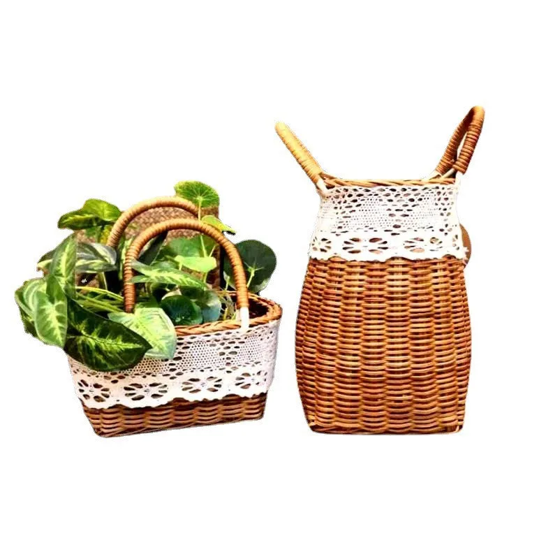 Hand-woven Flower Baskets For Home Wedding Decoration