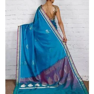 Handwoven Blue Pure Silk Saree