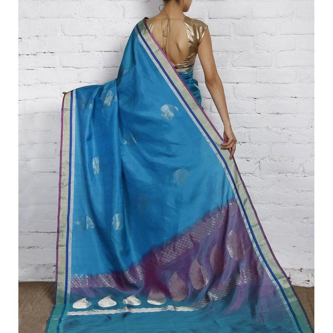 Handwoven Blue Pure Silk Saree