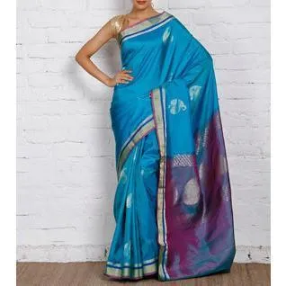 Handwoven Blue Pure Silk Saree