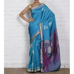 Handwoven Blue Pure Silk Saree