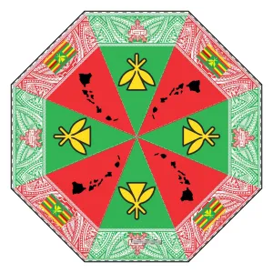 Hawaii Tribal Small Semi-Automatic Foldable Umbrella