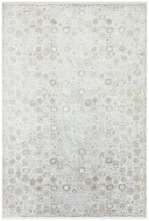 Heriz Bamboo Woven Ethnic Patterned Cream Area Rug 8213