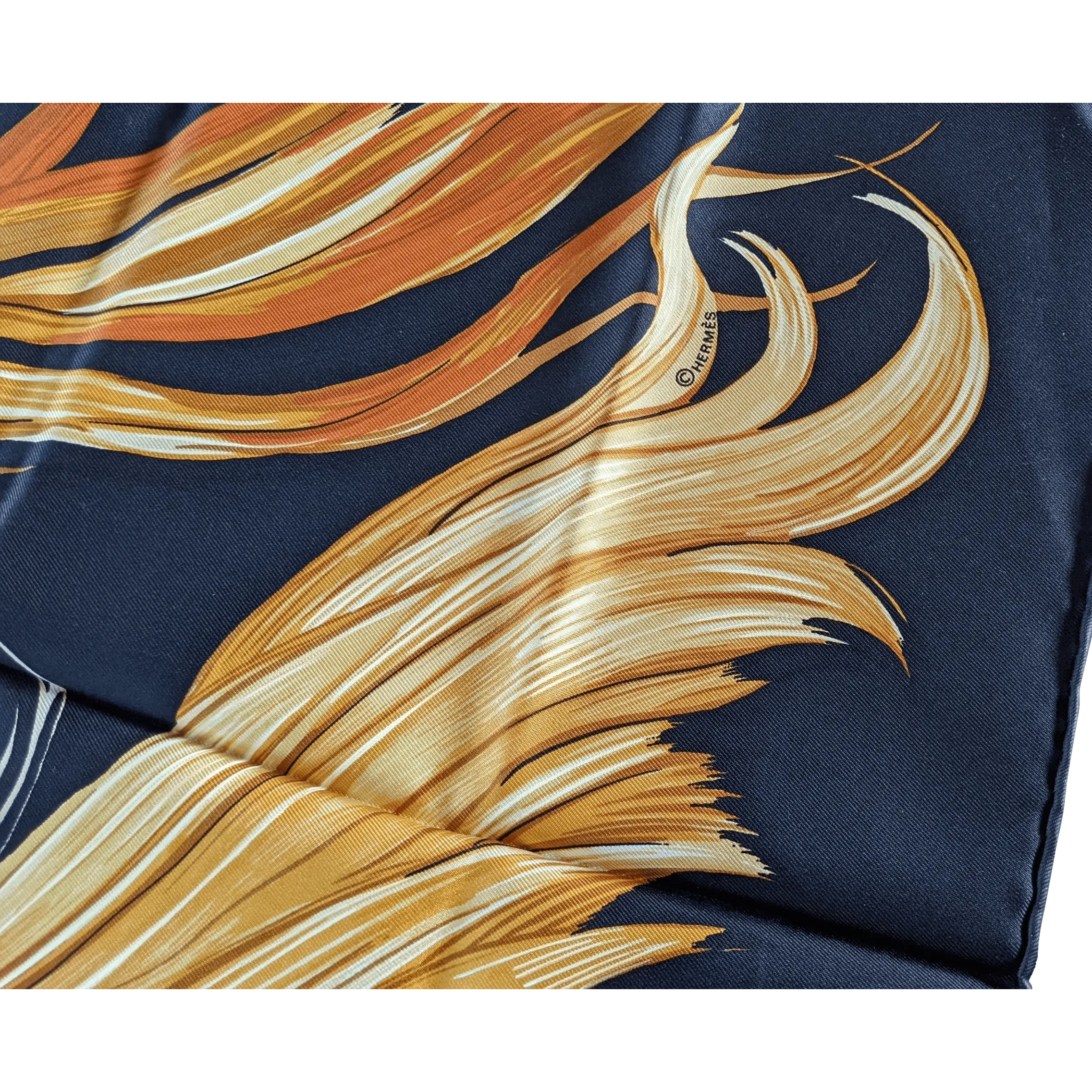 HERMES 2002 EVA by Philippe Dumas Waterproof Silk Scarf 90 x 90 cm,  RARE in Special Pochette!