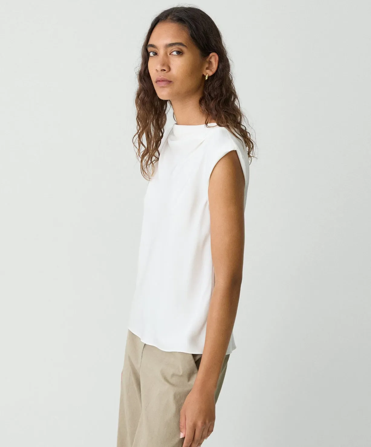 HI COWL SLIM TANK TOP