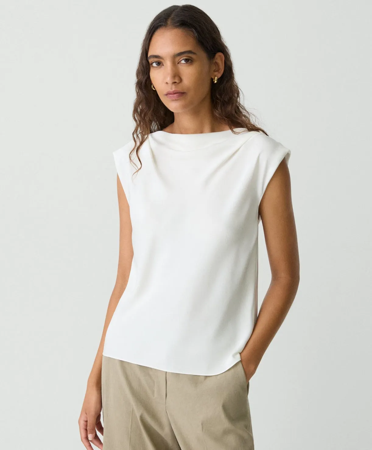 HI COWL SLIM TANK TOP