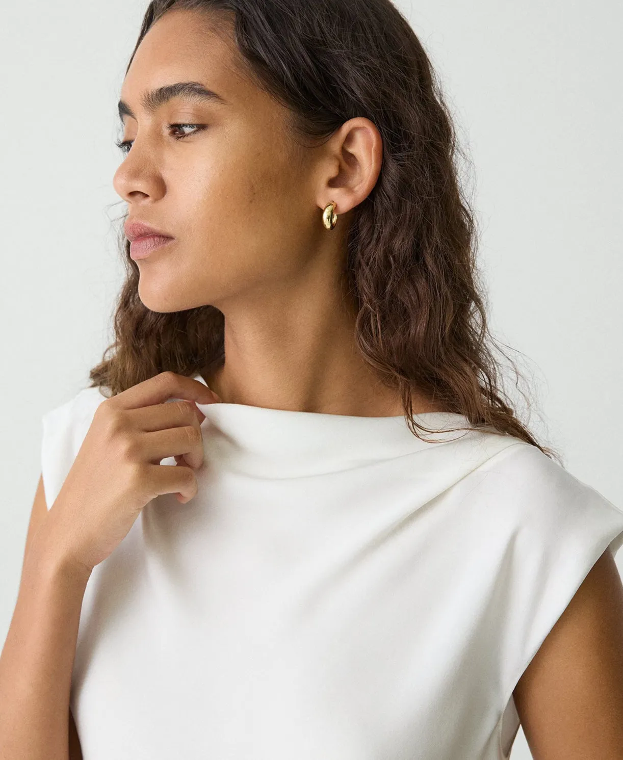 HI COWL SLIM TANK TOP