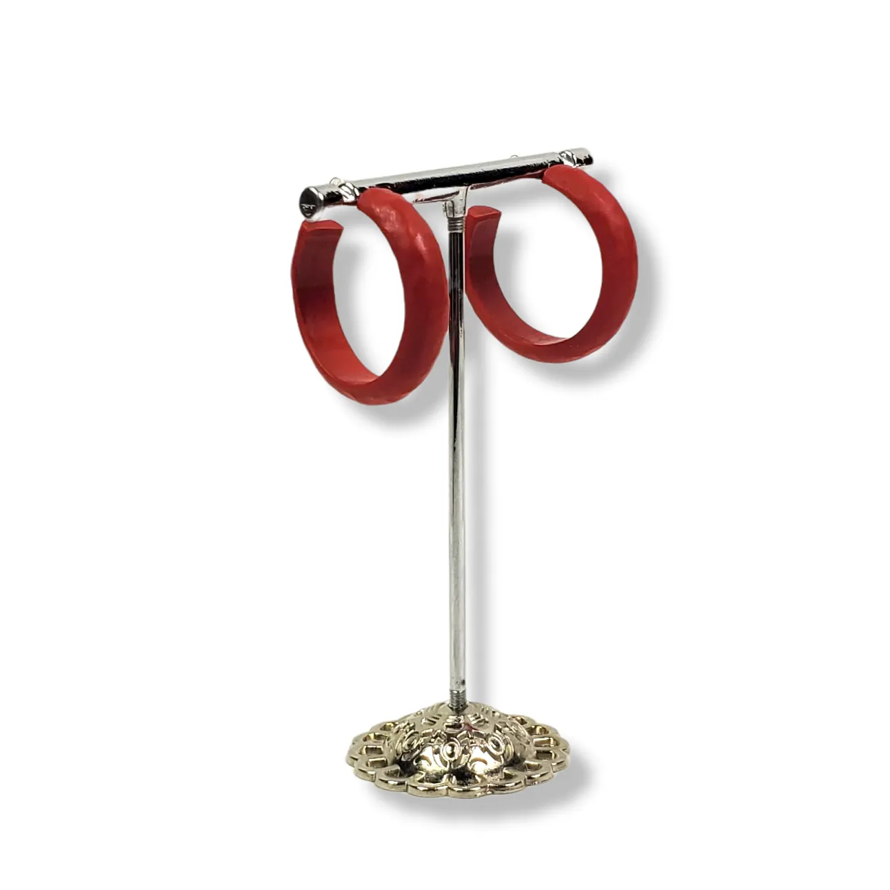 Hoop Earrings Medium - Red