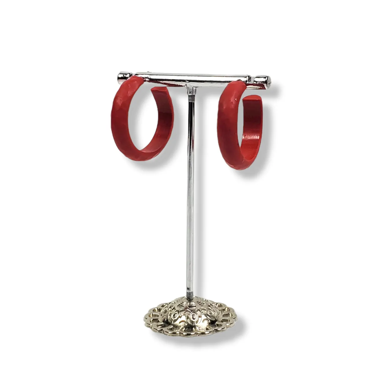 Hoop Earrings Medium - Red