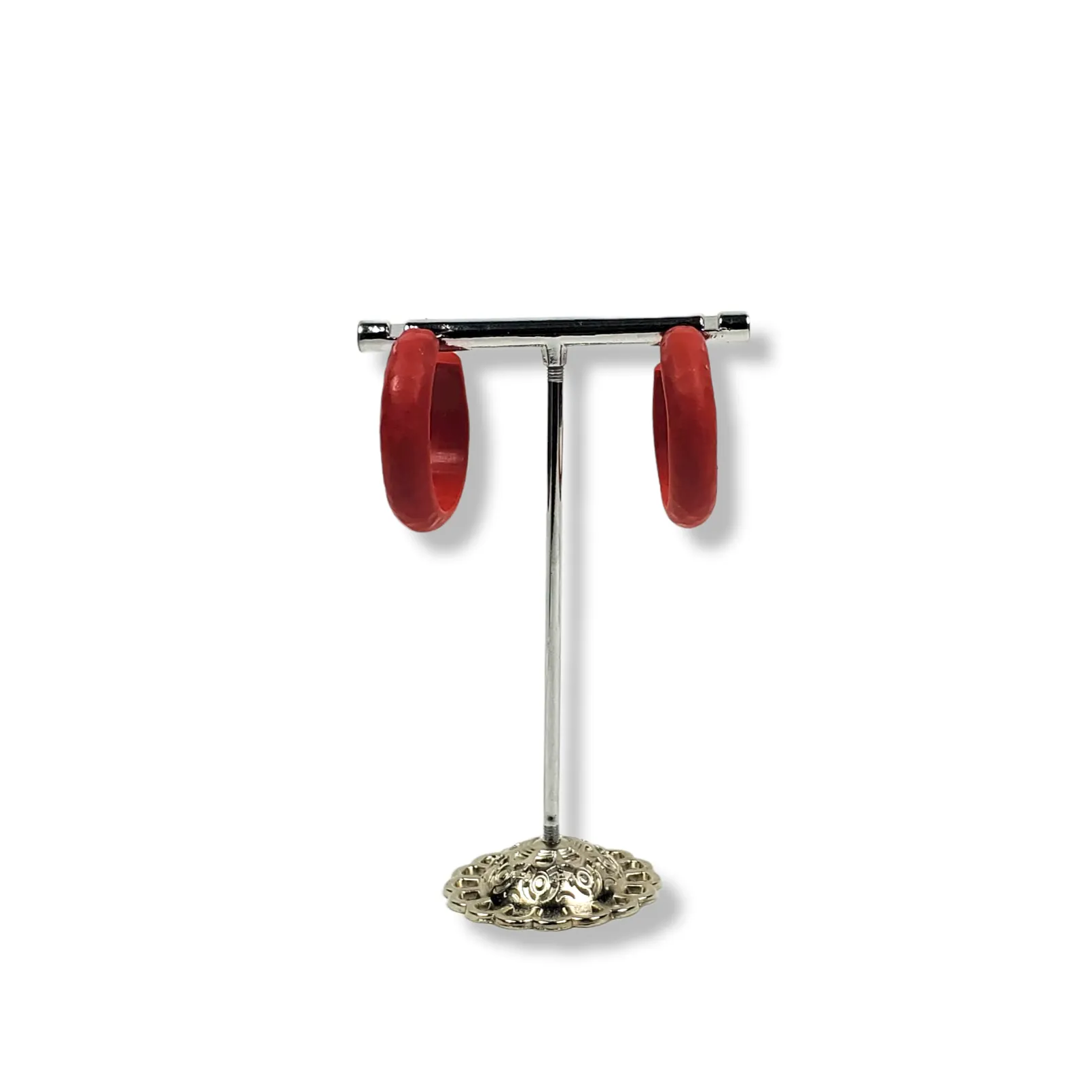 Hoop Earrings Medium - Red