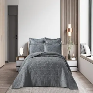 Hotel Collection Athens 5 Piece Quilt Set Grey Queen
