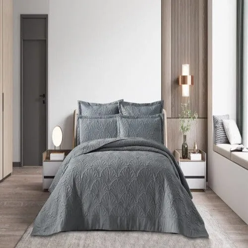Hotel Collection Athens 5 Piece Quilt Set Grey Queen