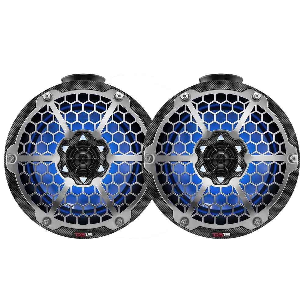 HYDRO 8" Compact Wakeboard Pod Tower w/RGB Light - 375W - Black Carbon Fiber