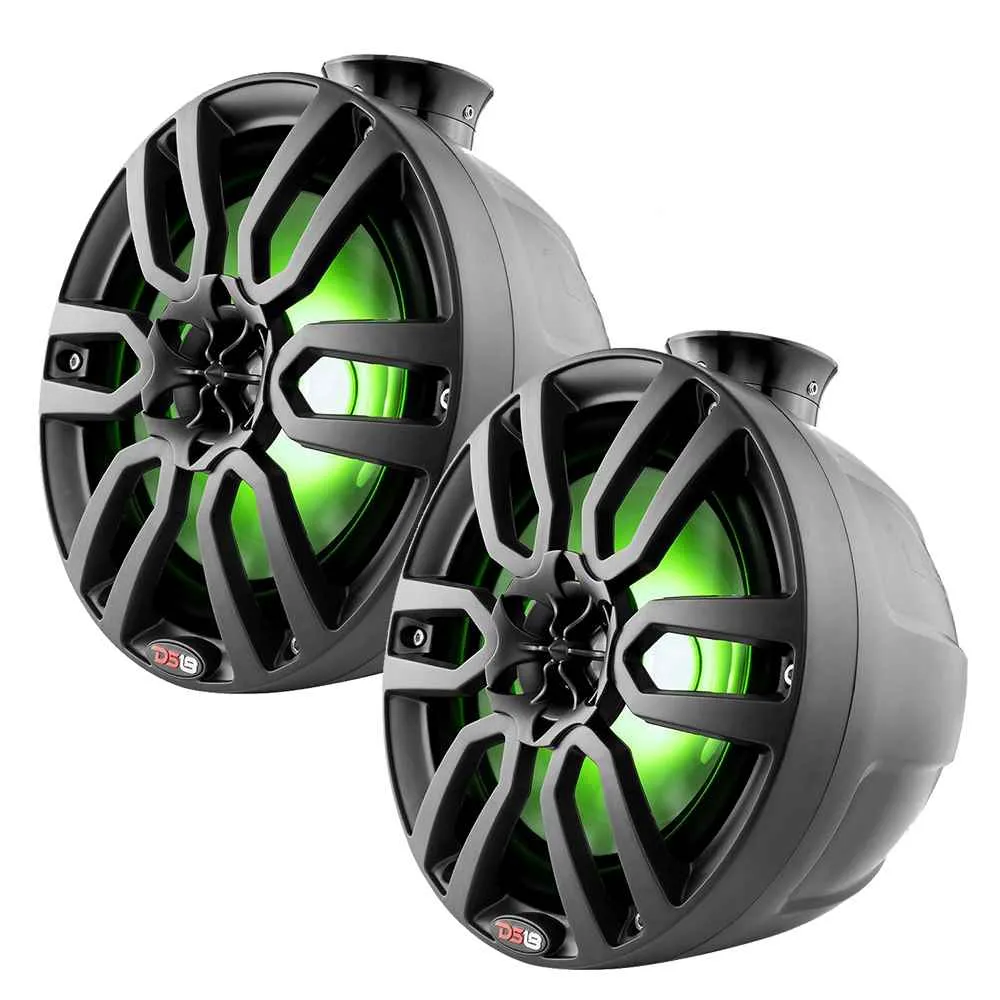 HYDRO 8" Compact Wakeboard Pod Tower w/RGB Light - 375W - Black