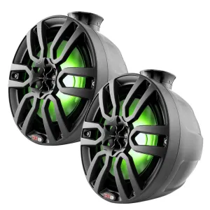HYDRO 8" Compact Wakeboard Pod Tower w/RGB Light - 375W - Black