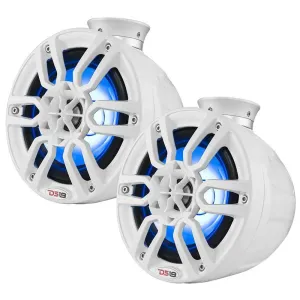 HYDRO 8" Compact Wakeboard Pod Tower w/RGB Light - 375W - White