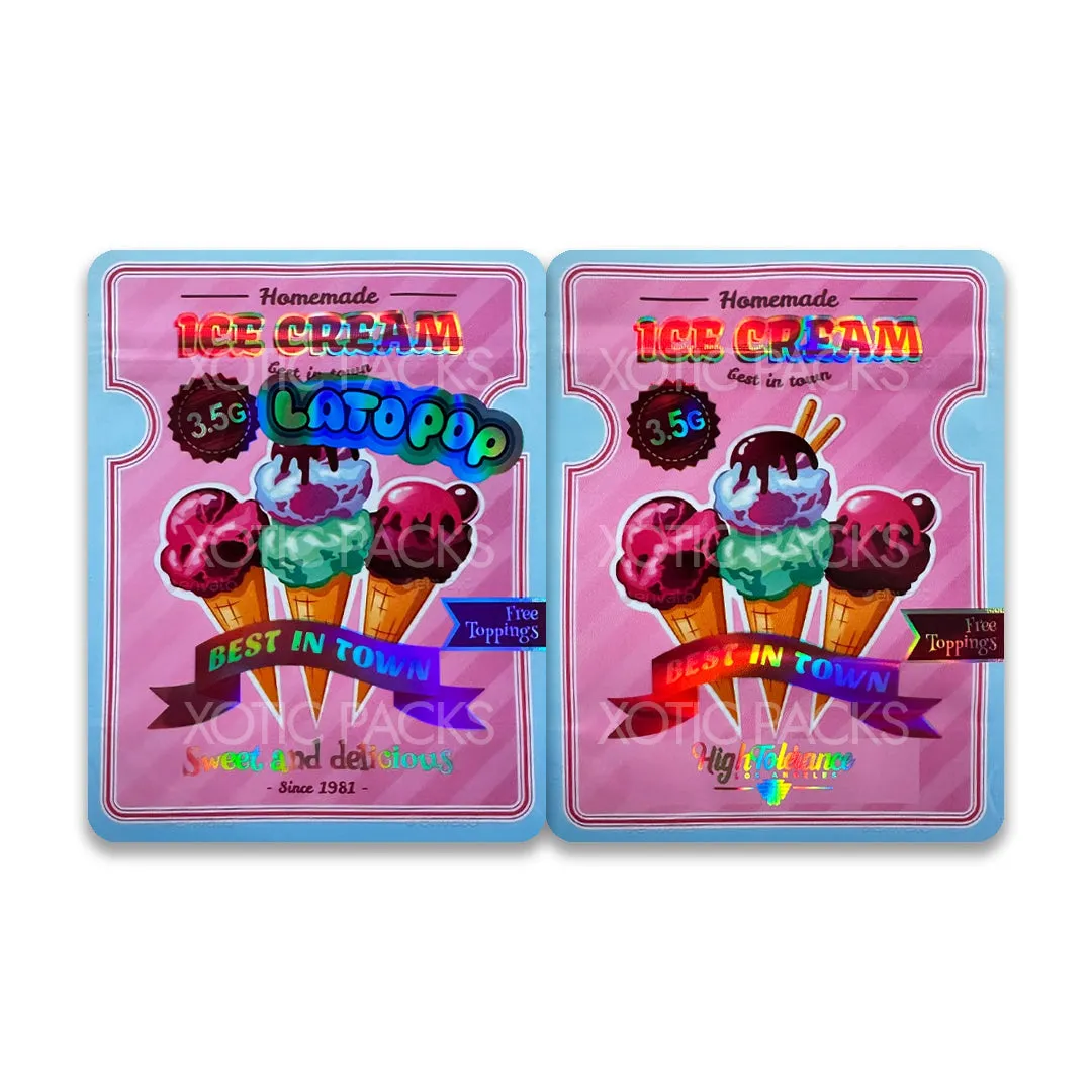 Ice Cream Lato Pop Mylar Bag 3.5 Grams
