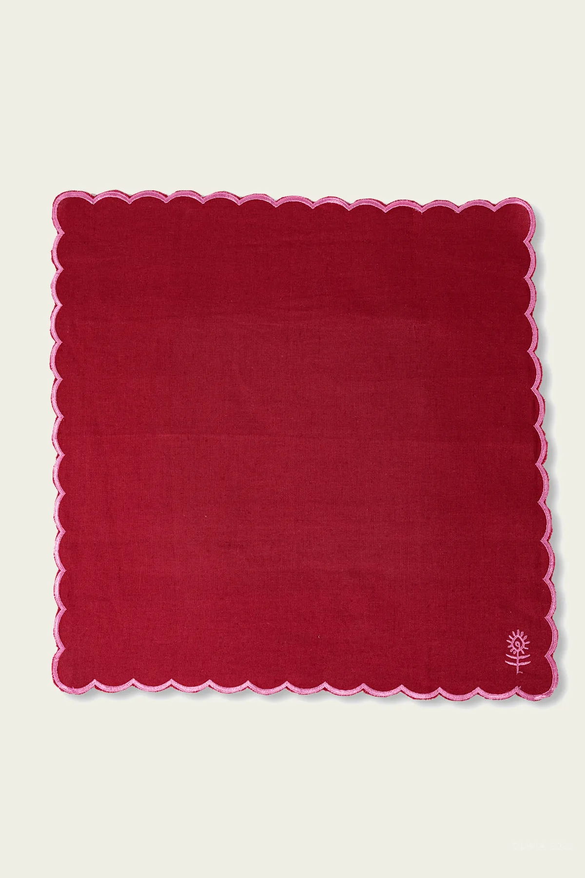 Icon Linen Napkins Set of 4 - Wine   Pink