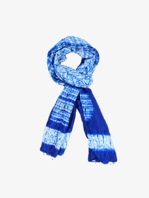 Indigo Shibori Silk handmade scarf