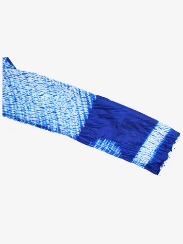 Indigo Shibori Silk handmade scarf