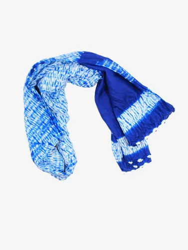 Indigo Shibori Silk handmade scarf