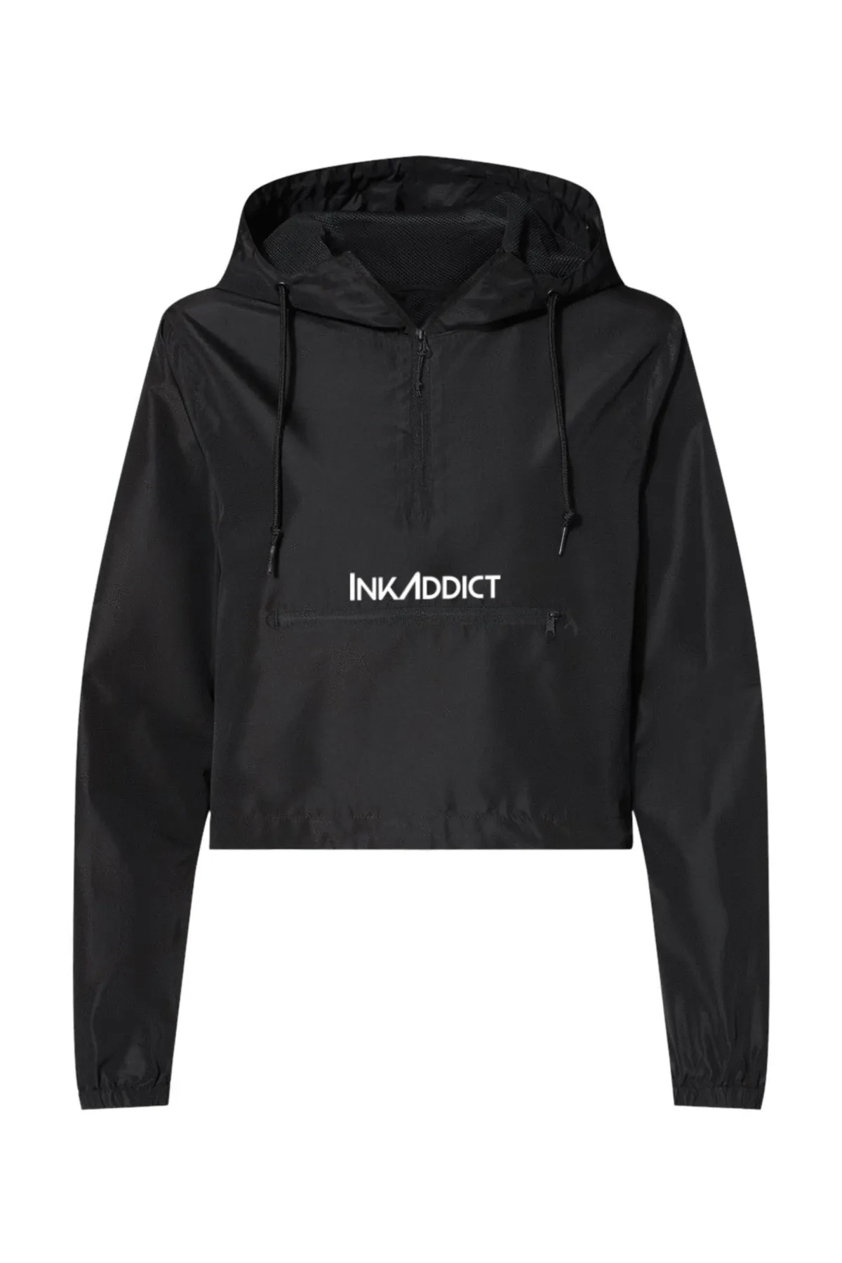 InkAddict WOMENS CROPPED WINDBREAKER BLACK
