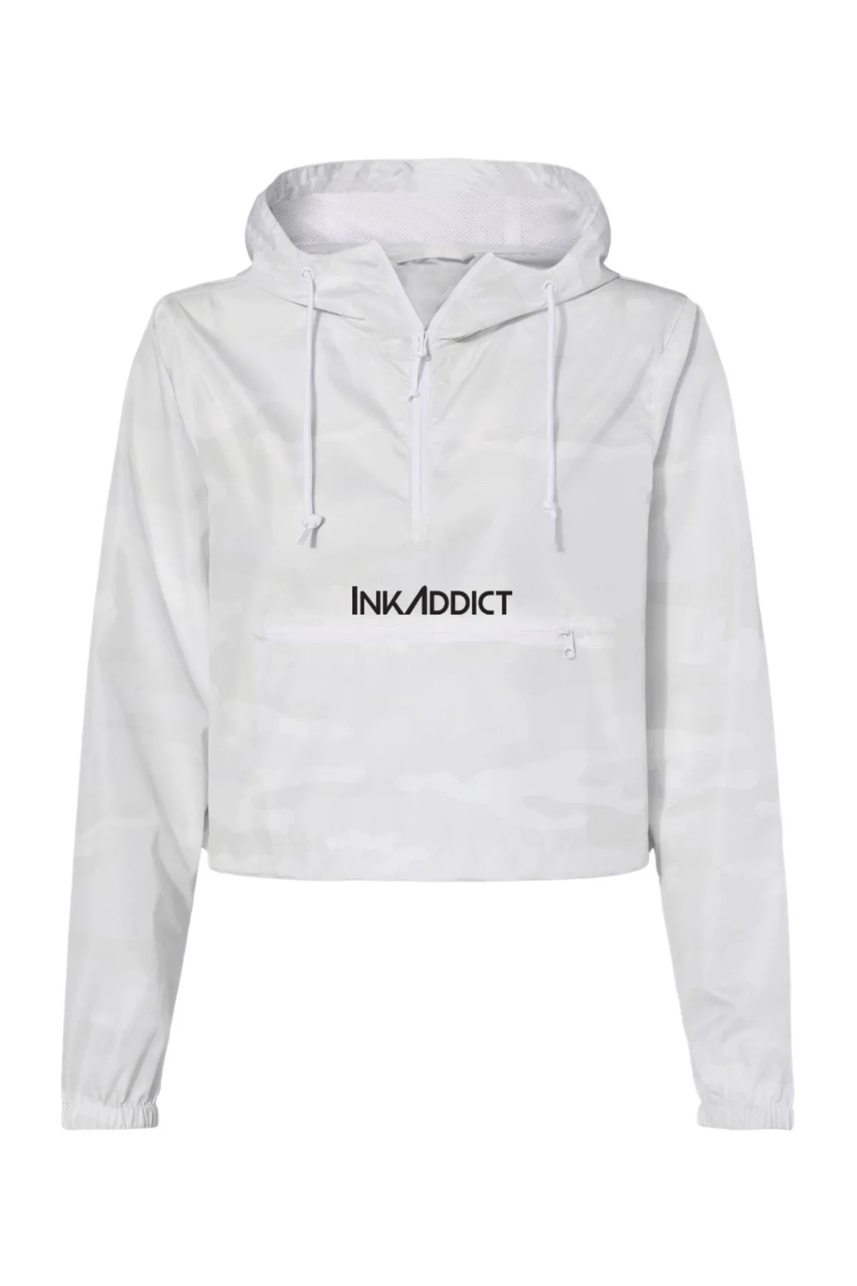 InkAddict WOMENS CROPPED WINDBREAKER WHITE CAMO