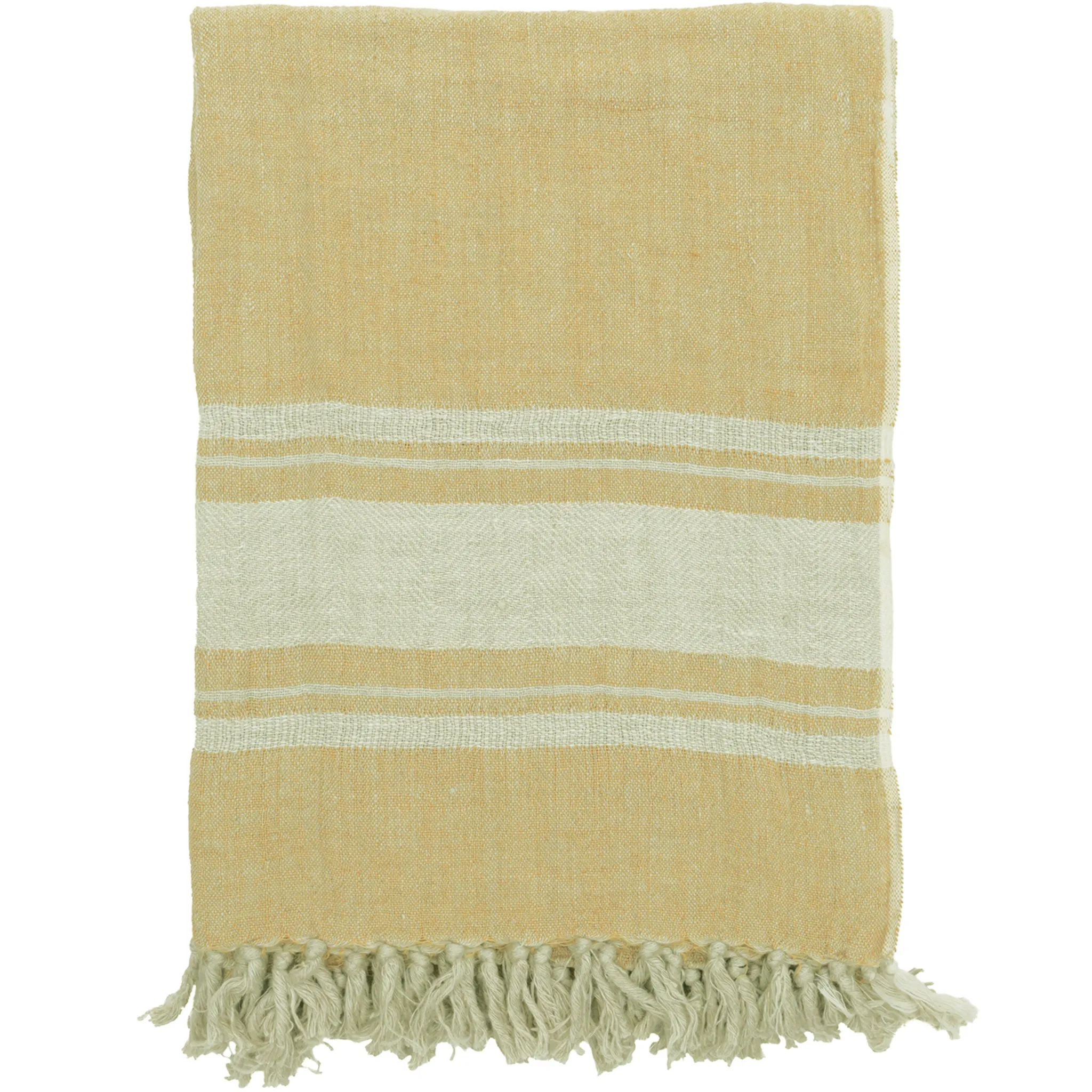 Inlay Border Linen Throw