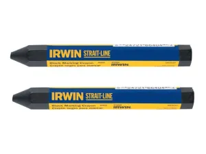 Irwin Strait-Line Crayon Black (Card Of 2)